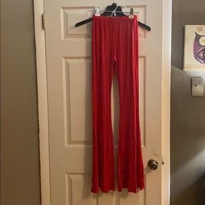 Pretty Little Thing Red Flared Pants